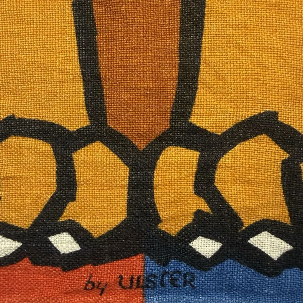 Vintage ULSTER Linen Tea Towel Wall Art UK Lion Flag Symbols Union Jack Ireland